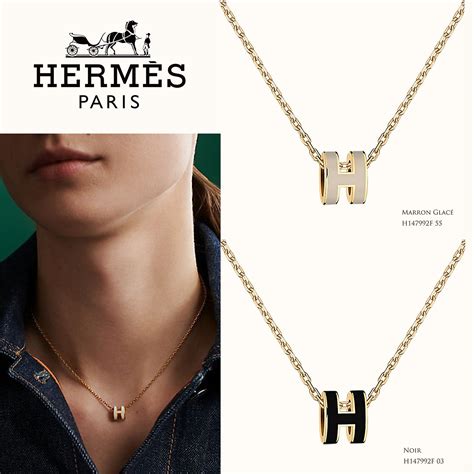 hermes necklace h free shipping|Hermes pop h necklace white.